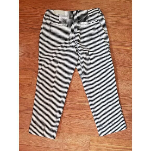 Chico Pants Cropped Women's‎ Size 6 (Chico 0.5) Black White Striped Lightweight - Picture 8 of 16